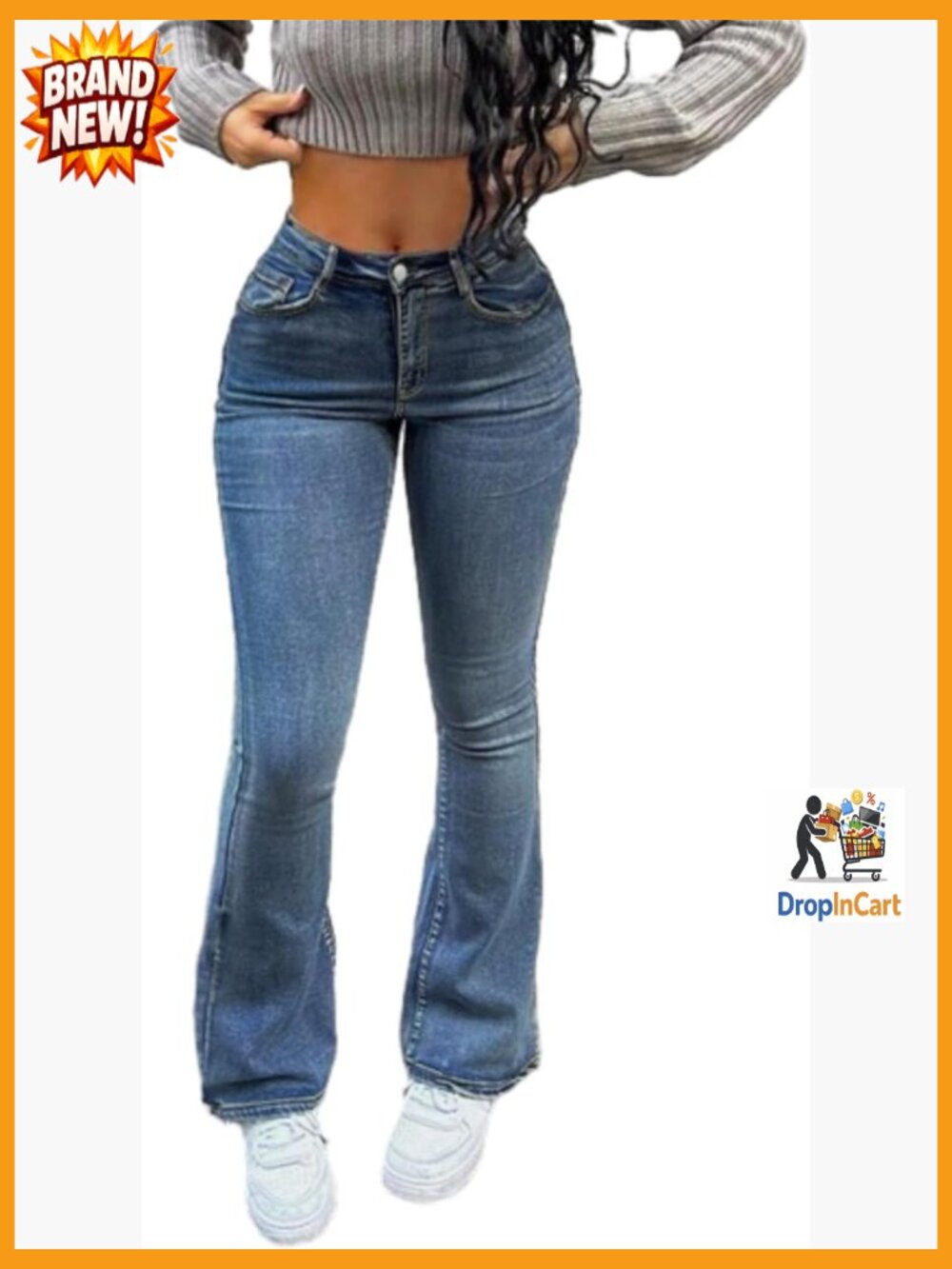 High Waisted Bootcut Butt Lifting Jeans Stretchy Tummy Control Trendy Y2K